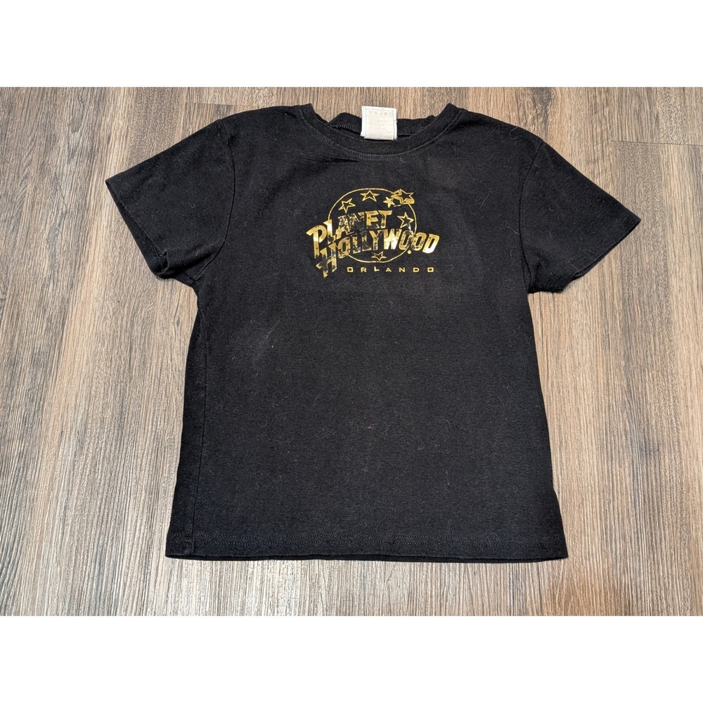 Vintage Planet Hollywood Orlando T Shirt Black Gold Logo Medium 90s READ